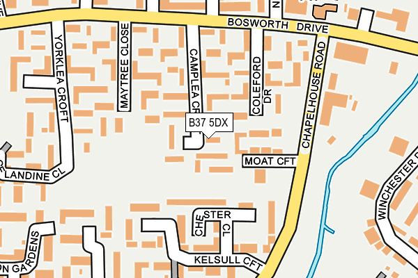 B37 5DX map - OS OpenMap – Local (Ordnance Survey)