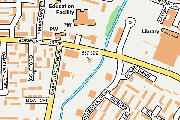 B37 5DZ map - OS OpenMap – Local (Ordnance Survey)