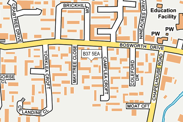 B37 5EA map - OS OpenMap – Local (Ordnance Survey)