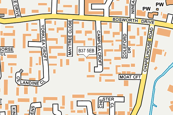 B37 5EB map - OS OpenMap – Local (Ordnance Survey)
