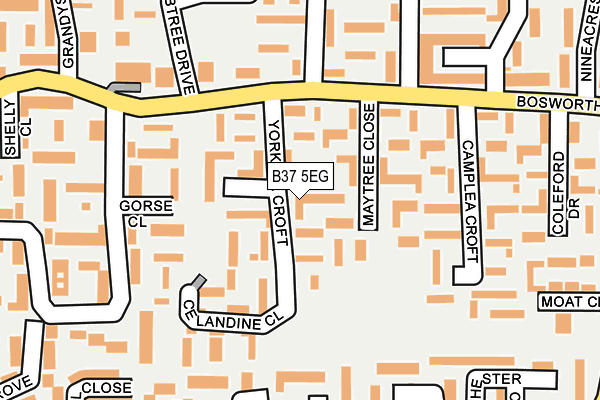 B37 5EG map - OS OpenMap – Local (Ordnance Survey)