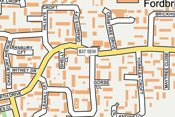 B37 5EW map - OS OpenMap – Local (Ordnance Survey)