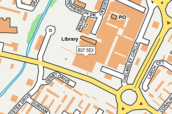 B37 5EX map - OS OpenMap – Local (Ordnance Survey)