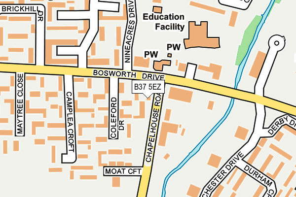 B37 5EZ map - OS OpenMap – Local (Ordnance Survey)