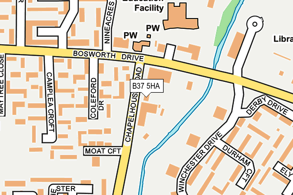 B37 5HA map - OS OpenMap – Local (Ordnance Survey)