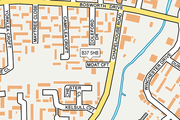 B37 5HB map - OS OpenMap – Local (Ordnance Survey)