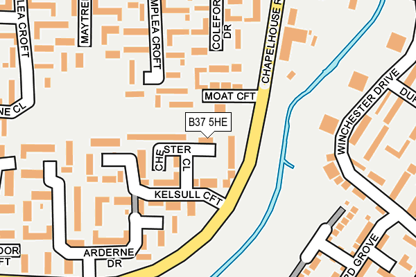 B37 5HE map - OS OpenMap – Local (Ordnance Survey)