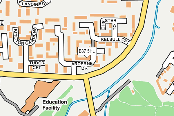B37 5HL map - OS OpenMap – Local (Ordnance Survey)