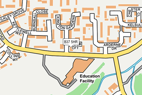 B37 5HR map - OS OpenMap – Local (Ordnance Survey)