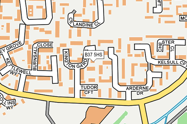 B37 5HS map - OS OpenMap – Local (Ordnance Survey)