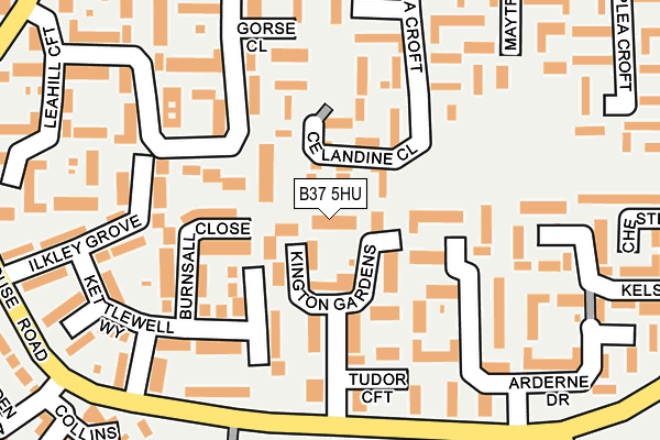 B37 5HU map - OS OpenMap – Local (Ordnance Survey)