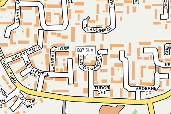 B37 5HX map - OS OpenMap – Local (Ordnance Survey)