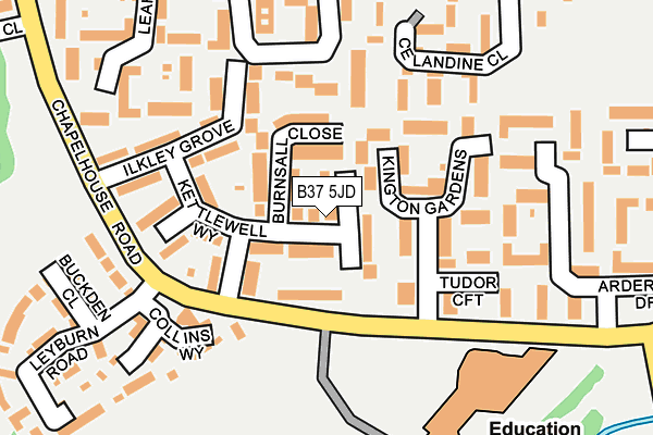 B37 5JD map - OS OpenMap – Local (Ordnance Survey)