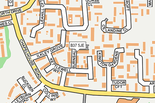 B37 5JE map - OS OpenMap – Local (Ordnance Survey)