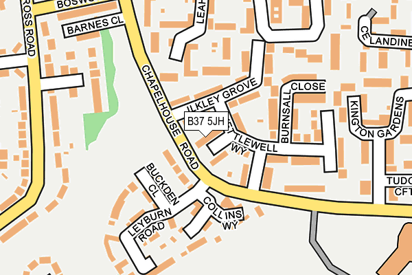 B37 5JH map - OS OpenMap – Local (Ordnance Survey)
