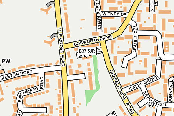 B37 5JR map - OS OpenMap – Local (Ordnance Survey)