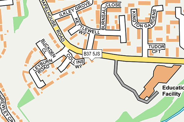 B37 5JS map - OS OpenMap – Local (Ordnance Survey)