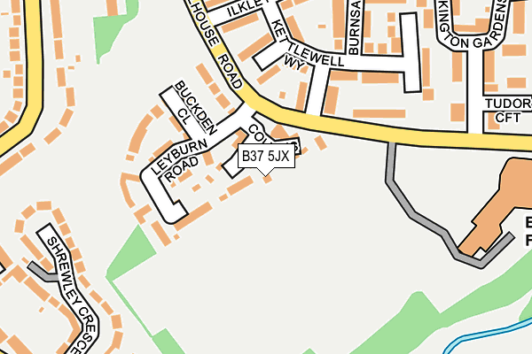 B37 5JX map - OS OpenMap – Local (Ordnance Survey)
