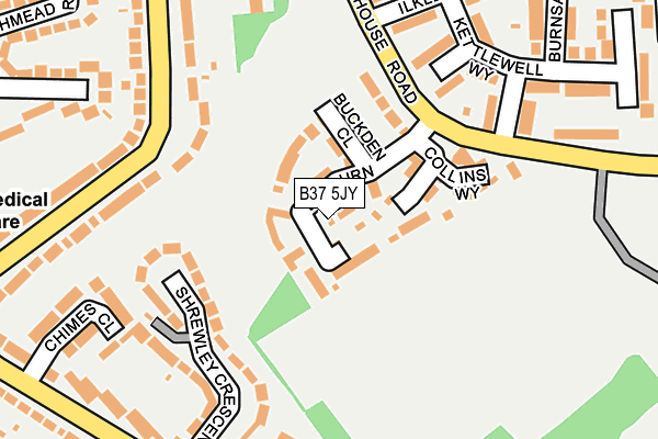 B37 5JY map - OS OpenMap – Local (Ordnance Survey)