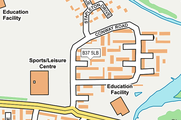B37 5LB map - OS OpenMap – Local (Ordnance Survey)