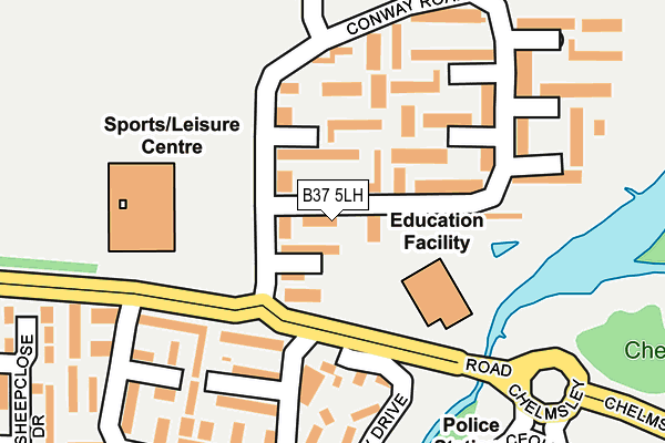 B37 5LH map - OS OpenMap – Local (Ordnance Survey)