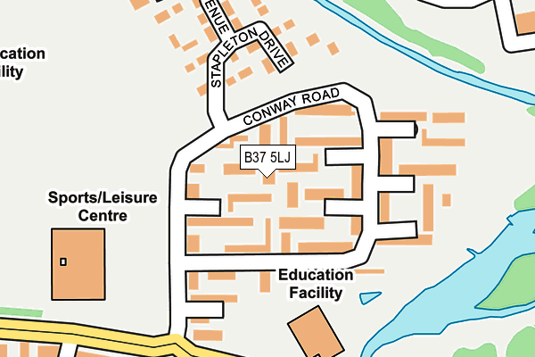 B37 5LJ map - OS OpenMap – Local (Ordnance Survey)