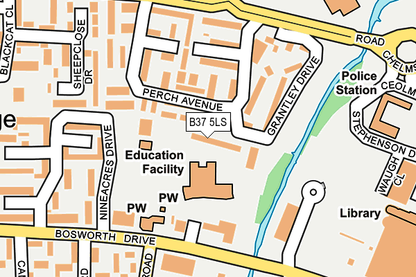 B37 5LS map - OS OpenMap – Local (Ordnance Survey)