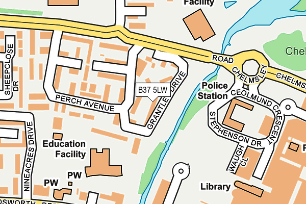 B37 5LW map - OS OpenMap – Local (Ordnance Survey)