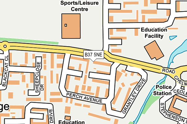 B37 5NE map - OS OpenMap – Local (Ordnance Survey)