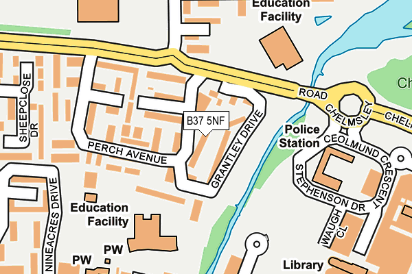 B37 5NF map - OS OpenMap – Local (Ordnance Survey)