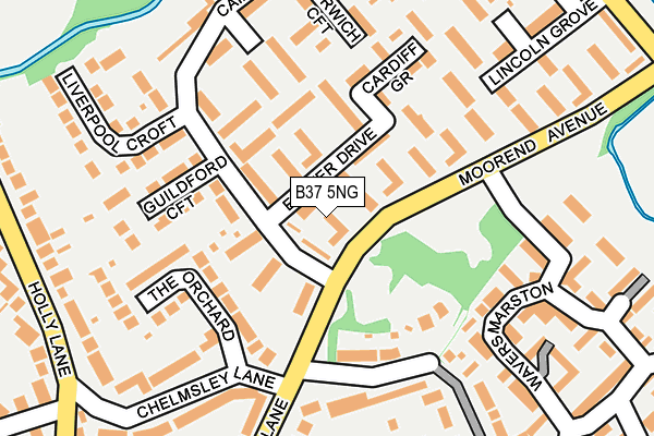 B37 5NG map - OS OpenMap – Local (Ordnance Survey)