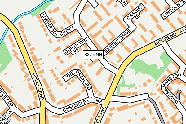 B37 5NH map - OS OpenMap – Local (Ordnance Survey)