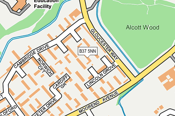 B37 5NN map - OS OpenMap – Local (Ordnance Survey)