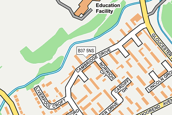 B37 5NS map - OS OpenMap – Local (Ordnance Survey)