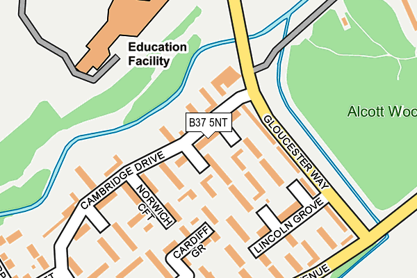 B37 5NT map - OS OpenMap – Local (Ordnance Survey)