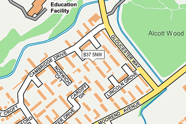 B37 5NW map - OS OpenMap – Local (Ordnance Survey)