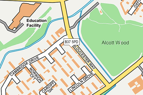B37 5PD map - OS OpenMap – Local (Ordnance Survey)