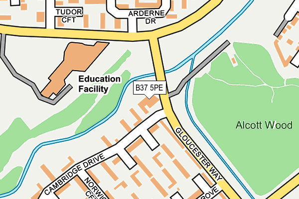 B37 5PE map - OS OpenMap – Local (Ordnance Survey)