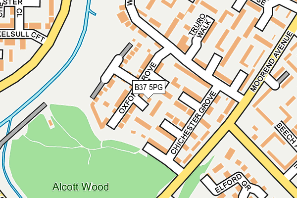 B37 5PG map - OS OpenMap – Local (Ordnance Survey)