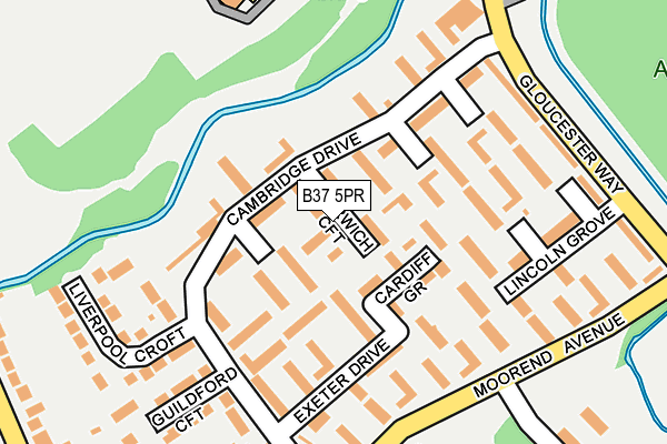 B37 5PR map - OS OpenMap – Local (Ordnance Survey)