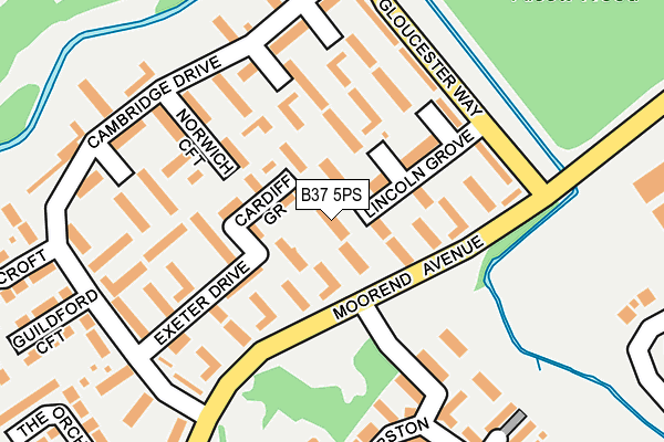 B37 5PS map - OS OpenMap – Local (Ordnance Survey)