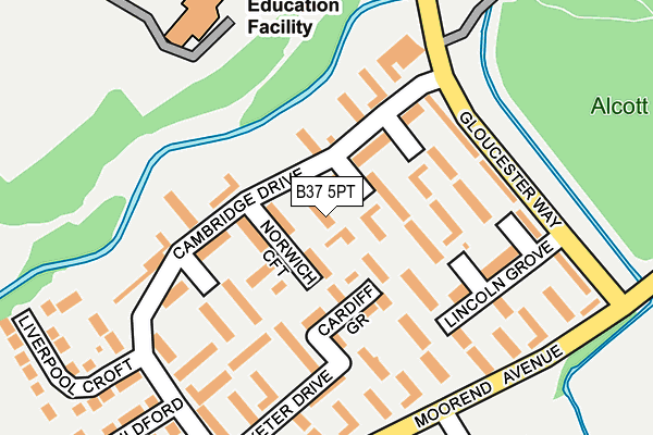 B37 5PT map - OS OpenMap – Local (Ordnance Survey)