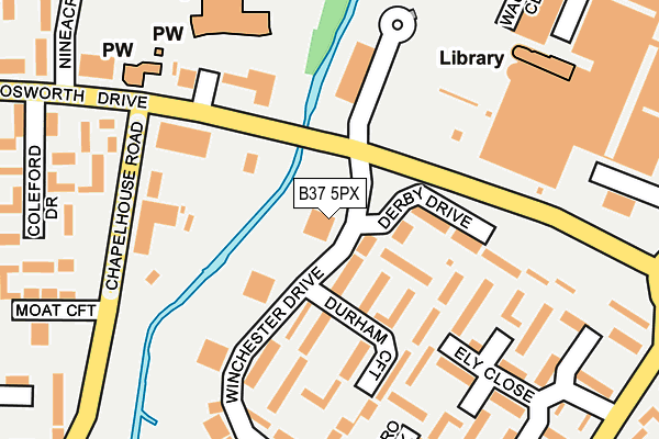 B37 5PX map - OS OpenMap – Local (Ordnance Survey)