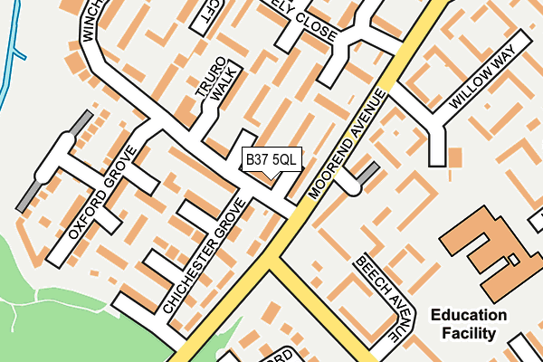 B37 5QL map - OS OpenMap – Local (Ordnance Survey)