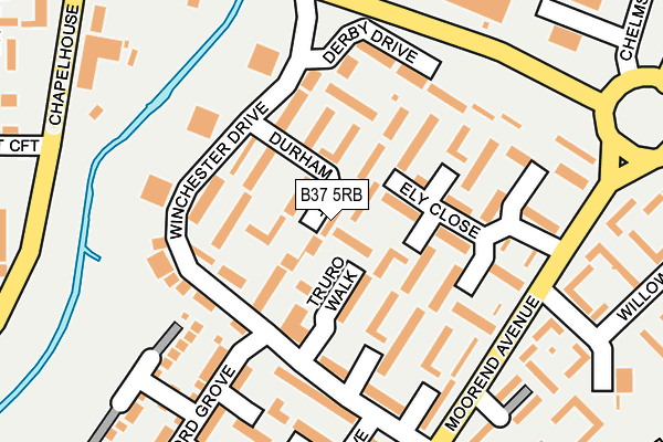 B37 5RB map - OS OpenMap – Local (Ordnance Survey)