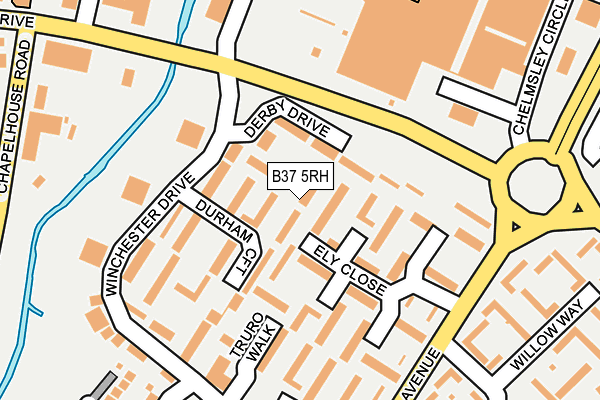 B37 5RH map - OS OpenMap – Local (Ordnance Survey)