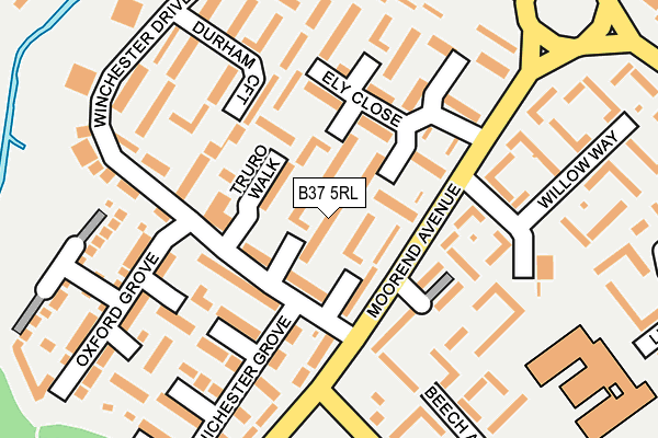 B37 5RL map - OS OpenMap – Local (Ordnance Survey)