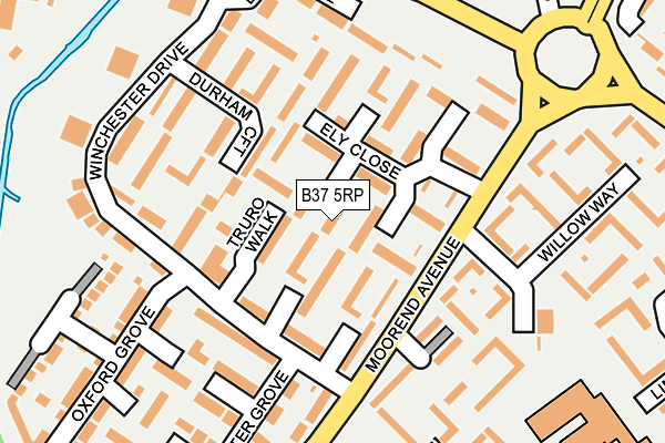 B37 5RP map - OS OpenMap – Local (Ordnance Survey)