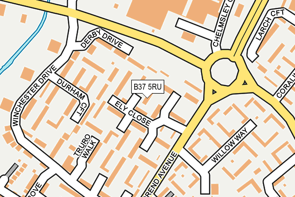 B37 5RU map - OS OpenMap – Local (Ordnance Survey)