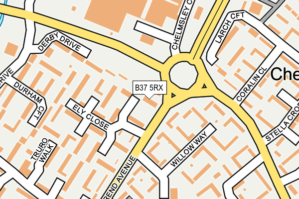 B37 5RX map - OS OpenMap – Local (Ordnance Survey)